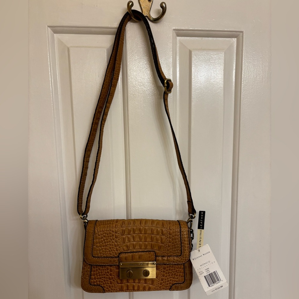 Brown Leather Purse With Adustable Strap